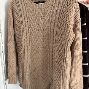 Forever 21 Cable Knit Sweater - Beige